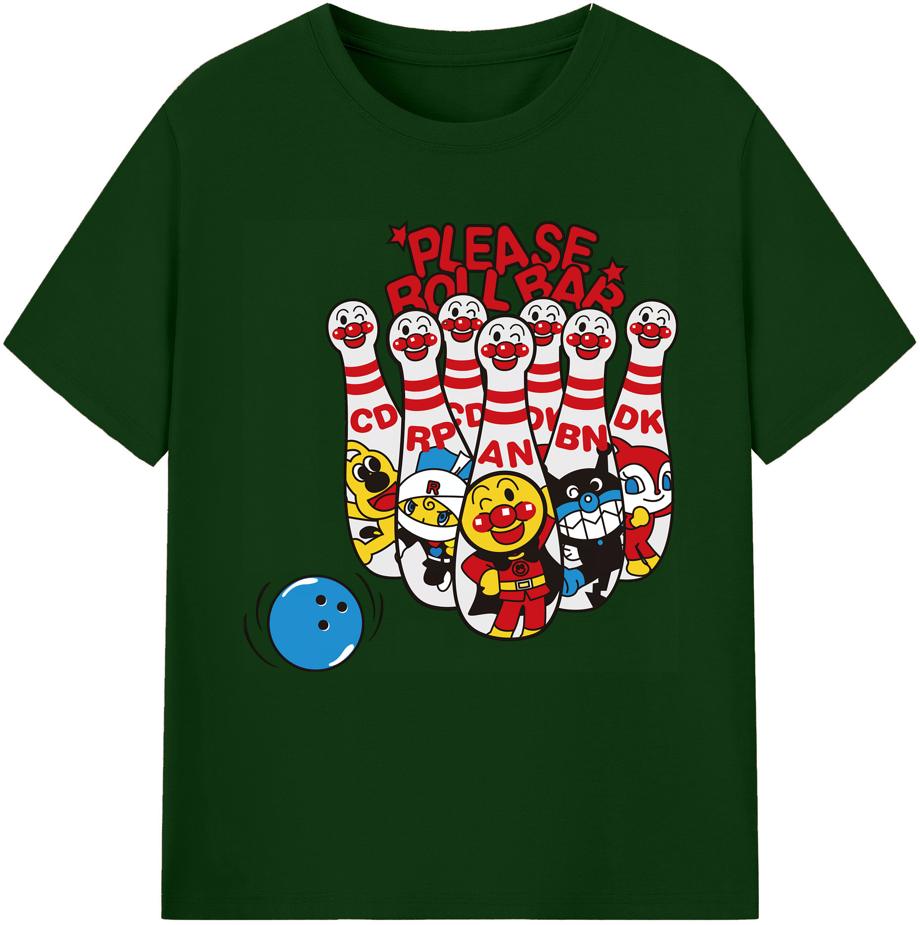 （画像用） アンパンマン Anpanman 綿100％半袖Tシャツ（フロントプリント）